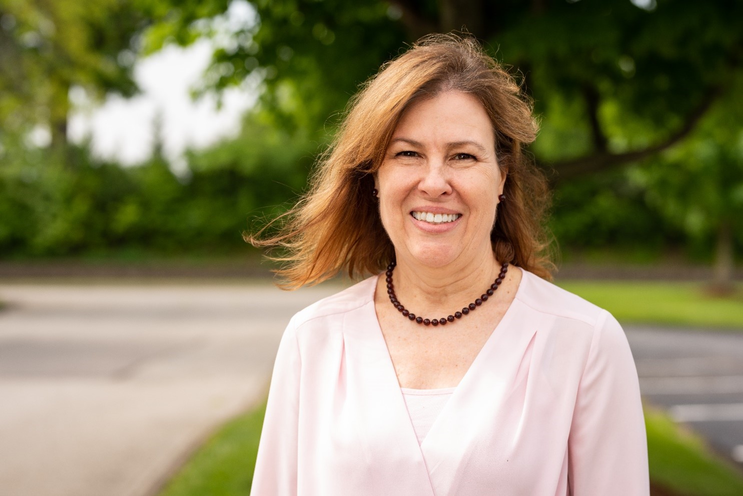 Patricia looking at the camera