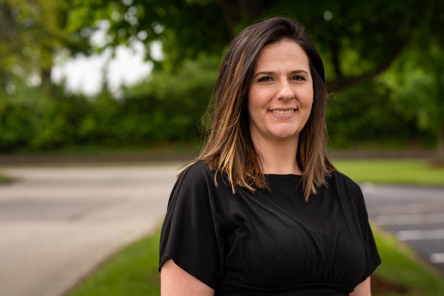 Rebecca looking at the camera