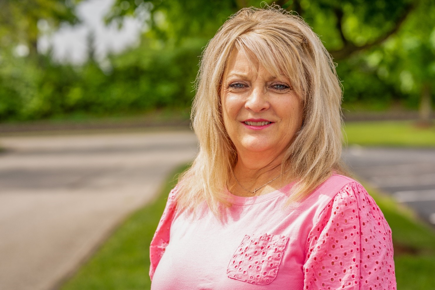 Tracie looking at the camera